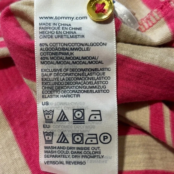 Tommy Hilfiger | Striped Maxi Dress Cinch Waist, Pockets & Gold Button Detail - Picture 8 of 12